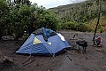 Our campsite at the end of the first day.<br />The heavy coats we had the porters cary got wet, we were trying to dry them out.
