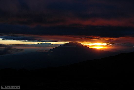 Sunset behind Mt. Muru.